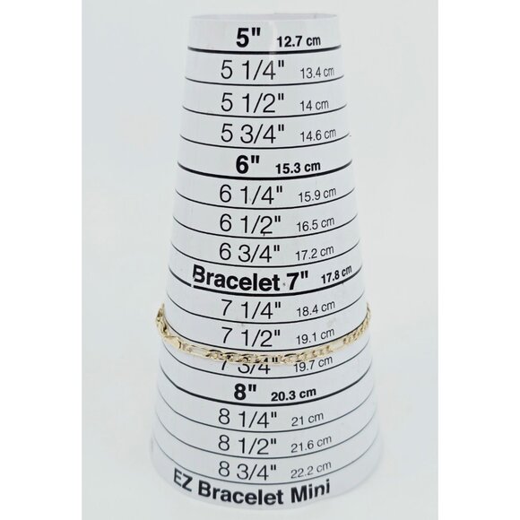 Unique 14K Karat Solid Yellow Gold Designer Figaro Link Bracelet - 7.75" Length - Picture 11 of 12